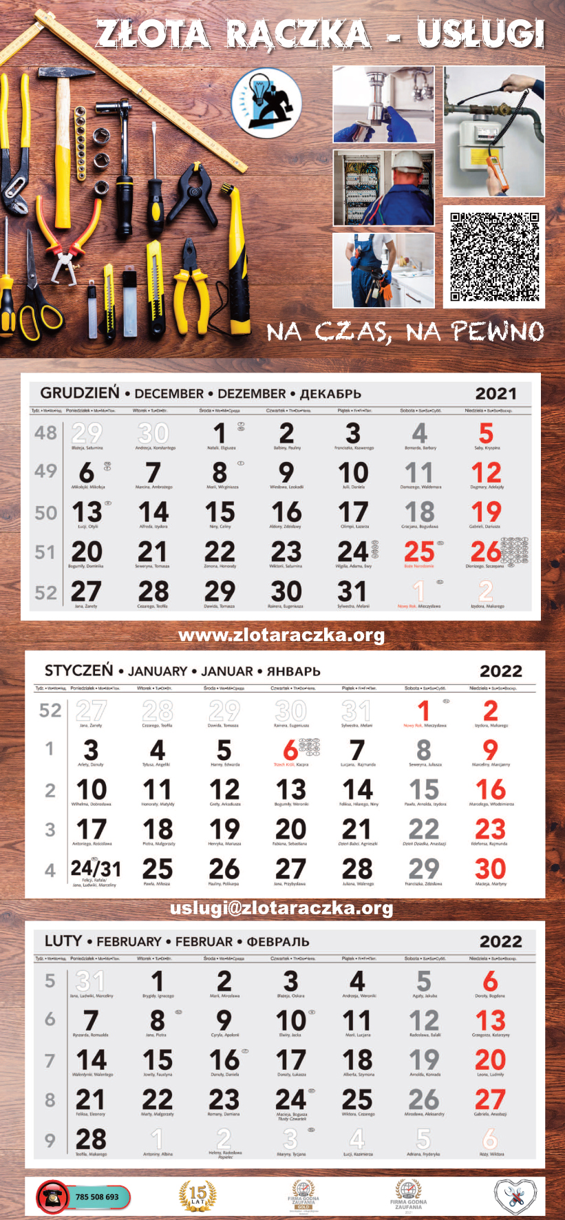Kalendarz na 2022
